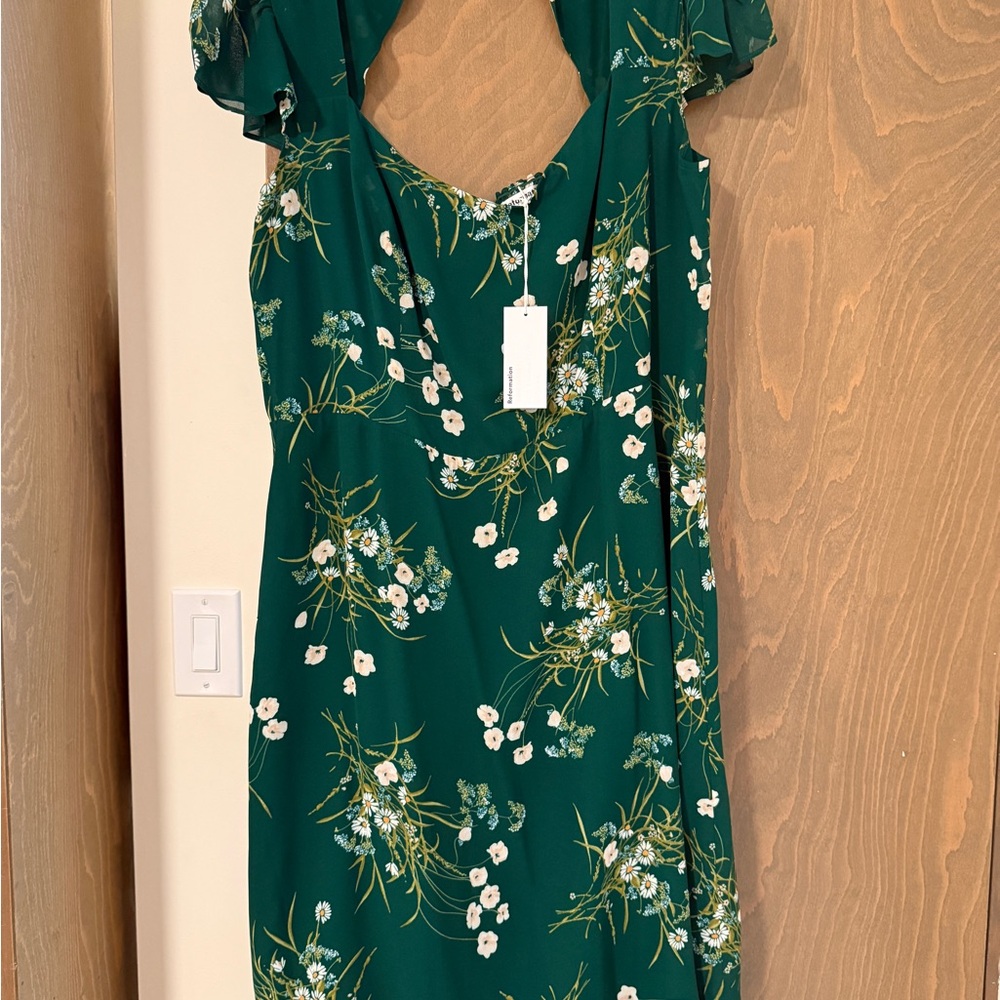 Reformation Green Floral Midi Dress - Picture 8 of 9
